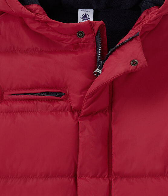 Doudoune enfant garçon déperlante rouge TERKUIT