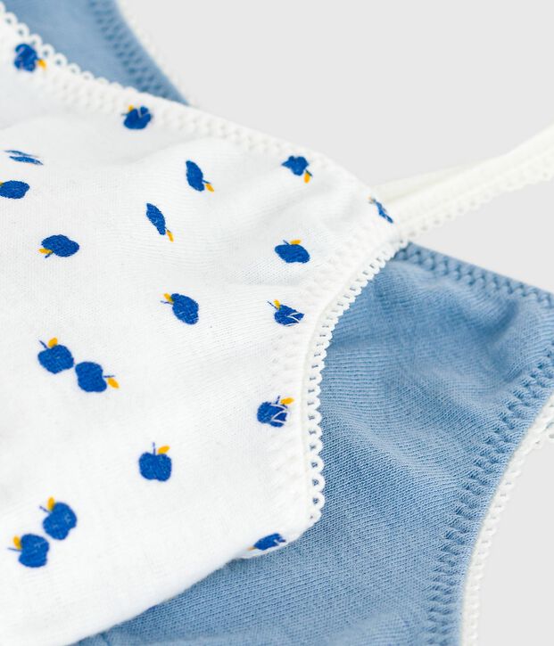 Lot de brassi&egrave;res enfant en coton imprim&eacute; pommes multicouleur