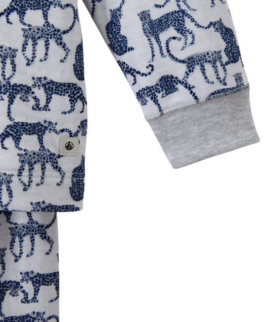 Pyjama garçon en tubique imprimé blanc ECUME/blanc MULTICO