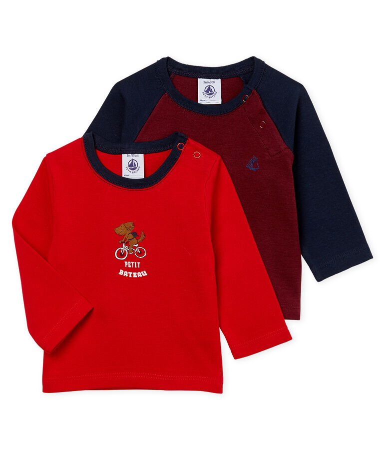 Lot de deux tee-shirts b&eacute;b&eacute; gar&ccedil;on multicouleur