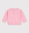 Sweatshirt b&eacute;b&eacute; en coton uni et son logo imprim&eacute; rose clair