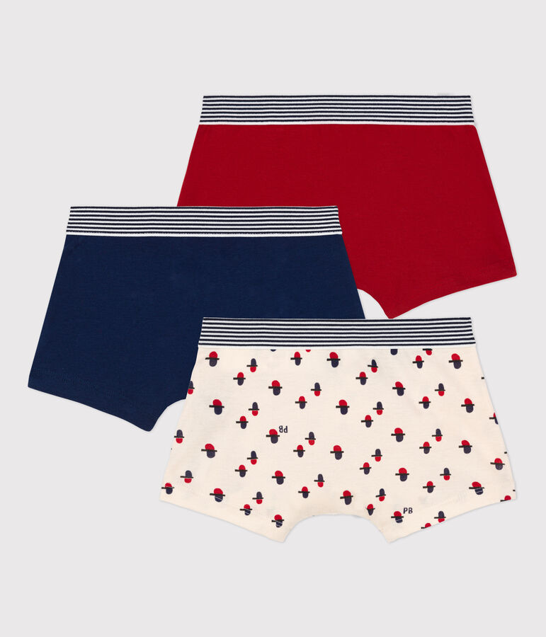 Lot de 3 boxers petit gar&ccedil;on en coton multicouleur