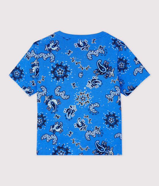 Tee-shirt manches courtes imprimé bandana en coton bio bébé bleu BRASIER/blanc MULTICO