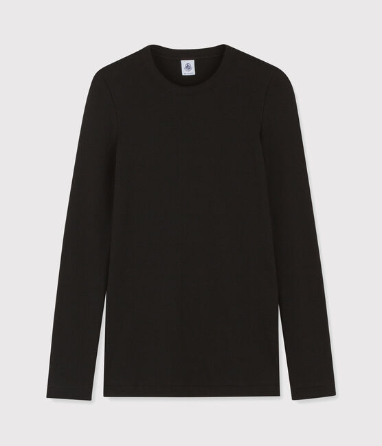 T-shirt col rond iconique en coton Femme noir NOIR