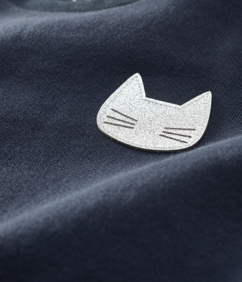 Robe manches longue b&eacute;b&eacute; fille bleu SMOKING/blanc MARSHMALLOW