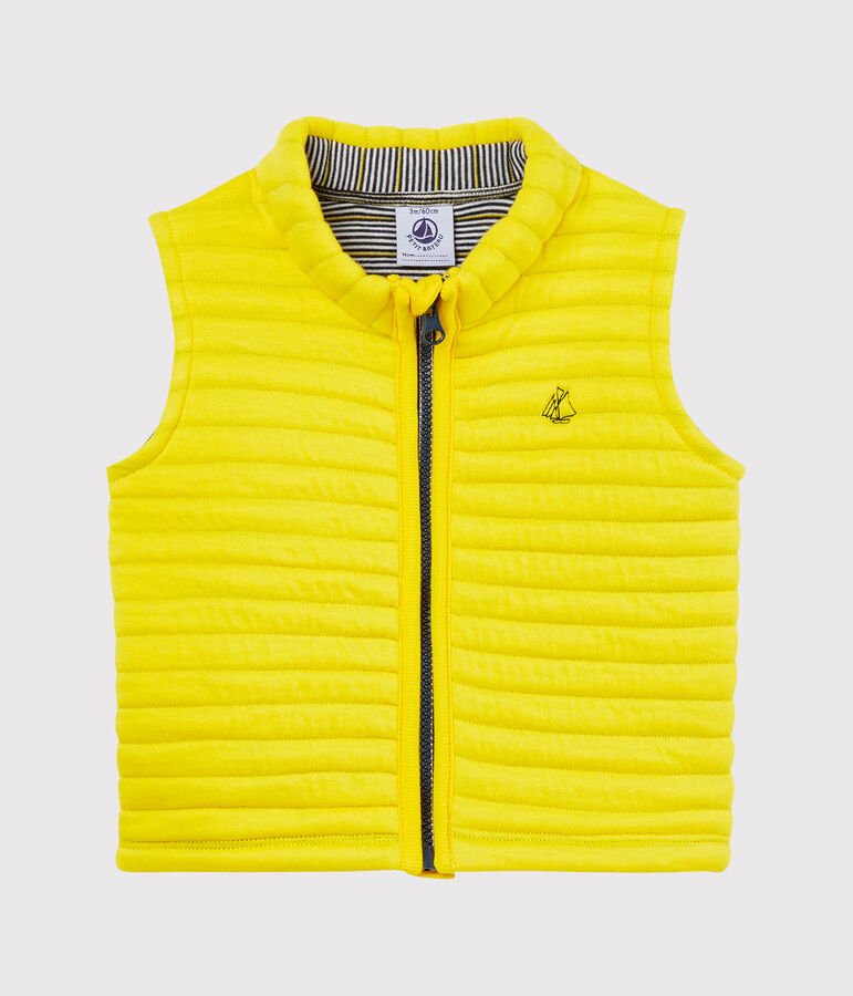 blouson sans manches en tubique matelass&eacute; b&eacute;b&eacute; gar&ccedil;on jaune JAUNE
