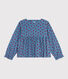 Blouse enfant en velours manches longues imprimée