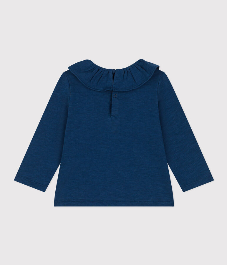 Blouse manches longues en jersey flamm&eacute; b&eacute;b&eacute; bleu INCOGNITO