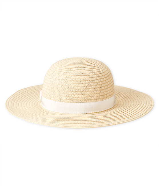Chapeau de paille bébé fille rose NATUREL