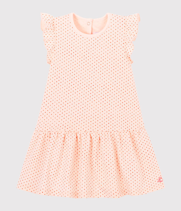 Robe sans manches b&eacute;b&eacute; fille en maille rose/rose