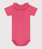 Body à manches courtes bébé en coton uni rose PEONIA