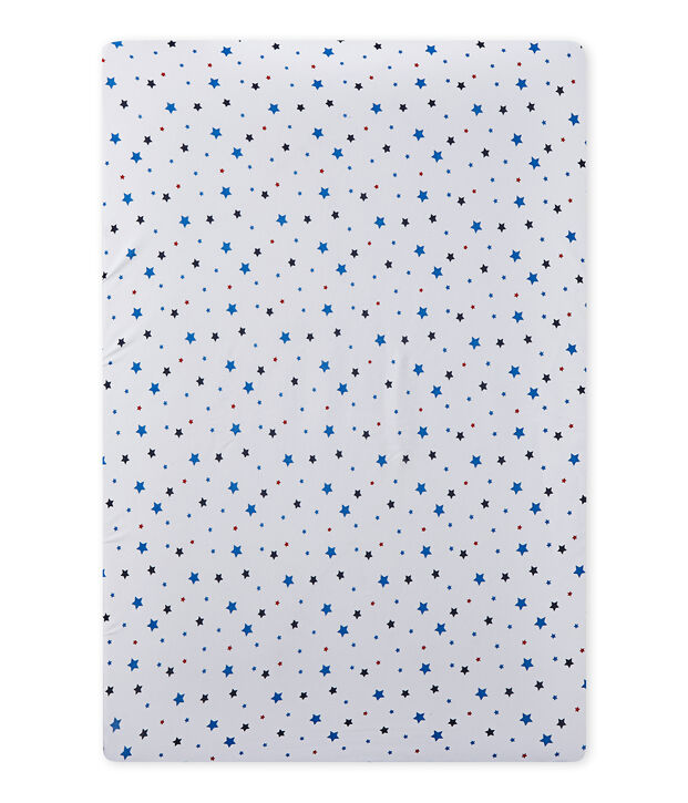 Drap housse b&eacute;b&eacute; gar&ccedil;on &agrave; &eacute;toiles blanc/multicouleur