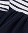 Robe b&eacute;b&eacute; bi-mati&egrave;re manches longues &agrave; rayures blanc/multicouleur