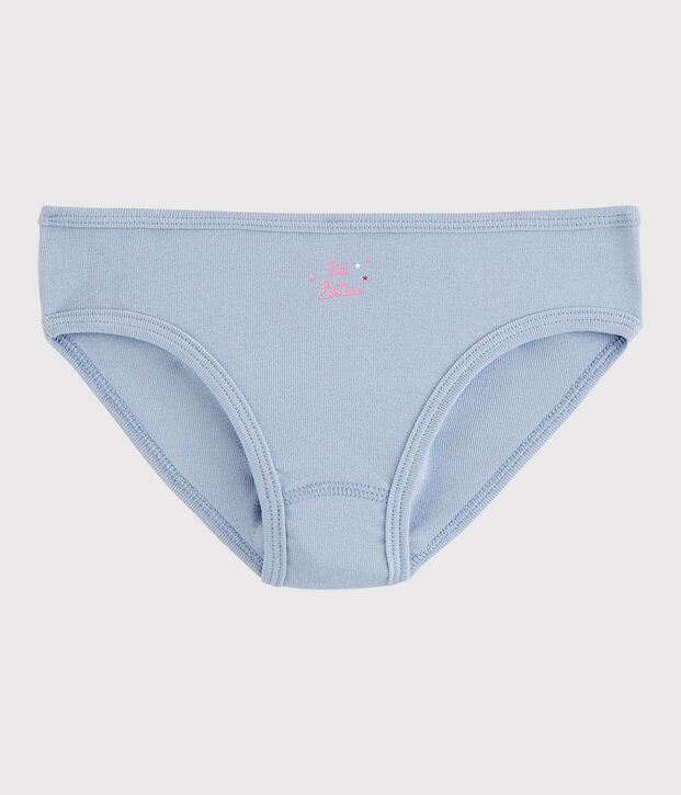 Culotte petite fille en coton bleu