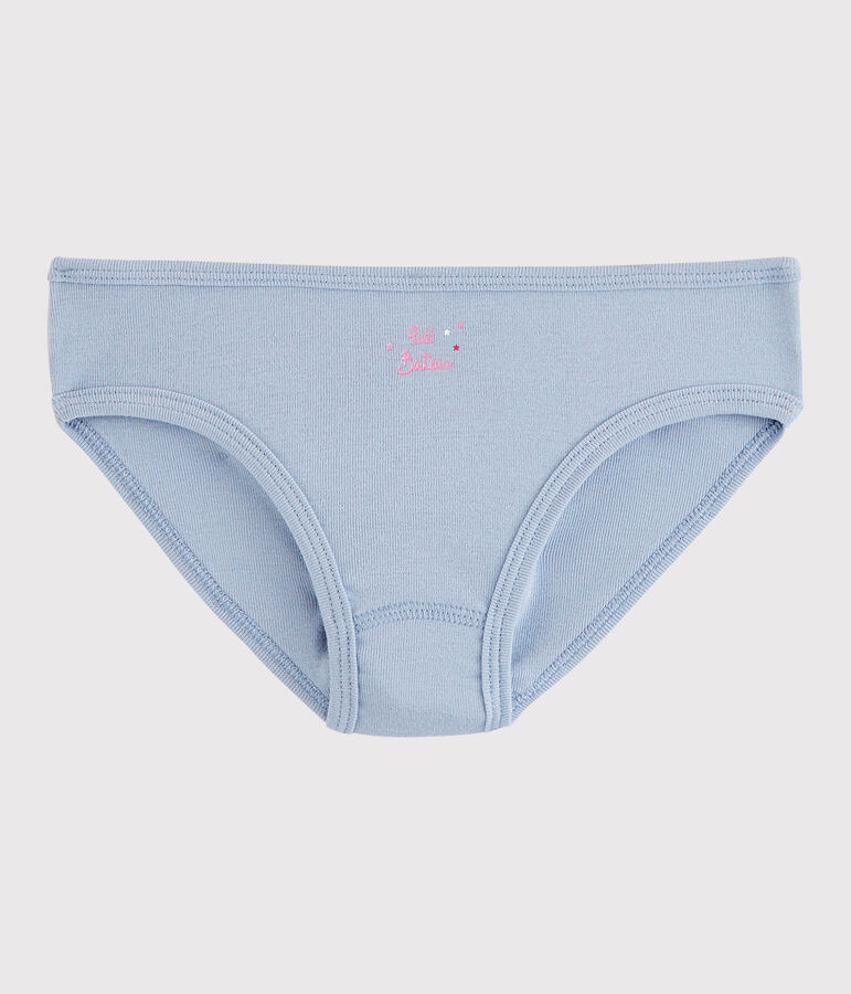 Culotte petite fille en coton bleu