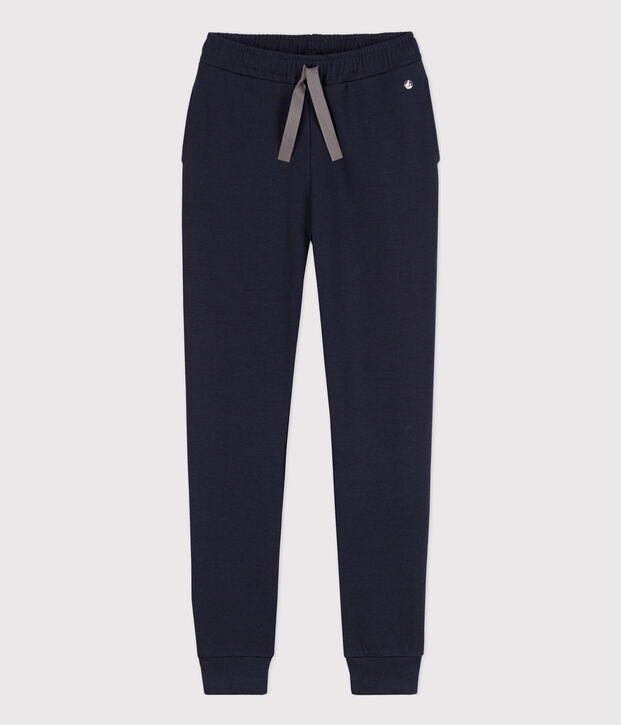 Pantalon en coton &eacute;pais Femme bleu marine