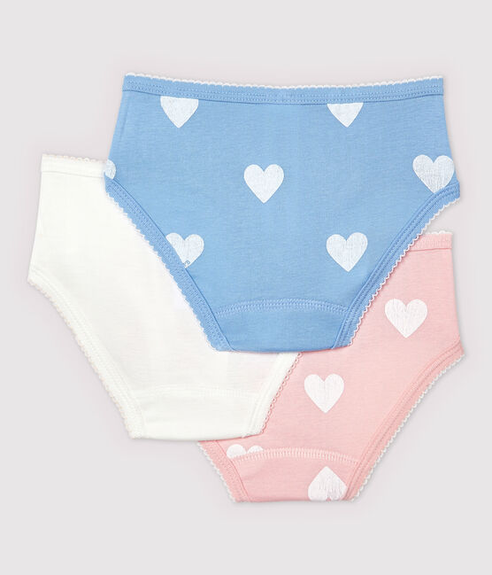 Lot de 3 culottes tailles hautes cœur petite fille en coton biologique variante 1