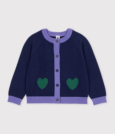 Cardigan enfant en laine et coton uni