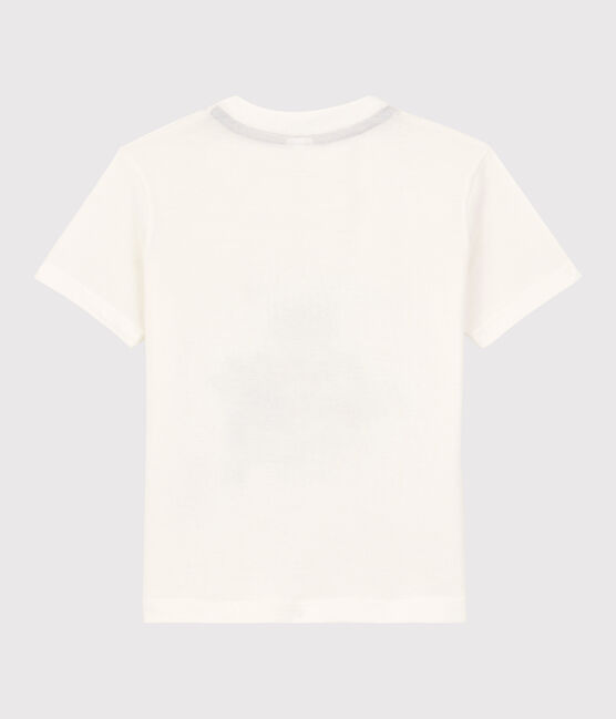 Tee-shirt manches courtes en jersey enfant garçon blanc MARSHMALLOW