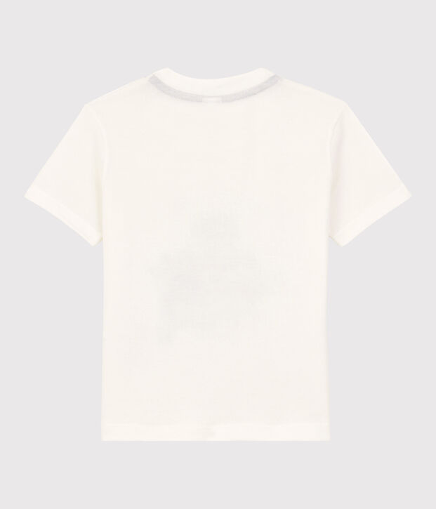 Tee-shirt manches courtes en jersey enfant gar&ccedil;on blanc