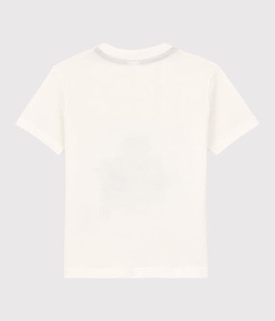 Tee-shirt manches courtes en jersey enfant garçon blanc MARSHMALLOW