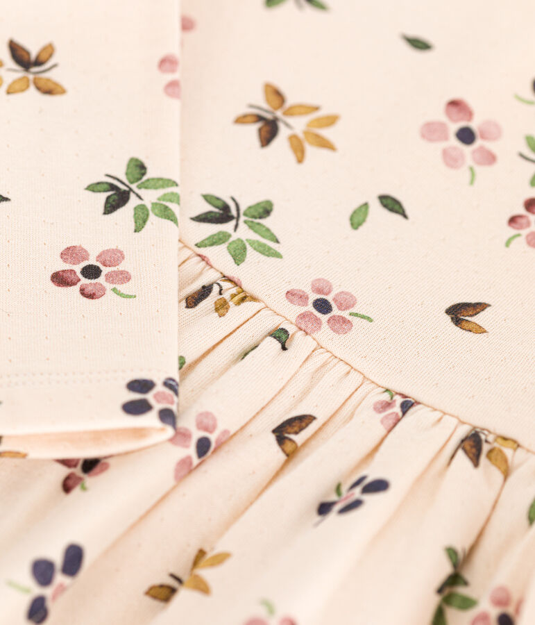 Robe manches longues en tubique enfant fille blanc AVALANCHE/ MULTICO