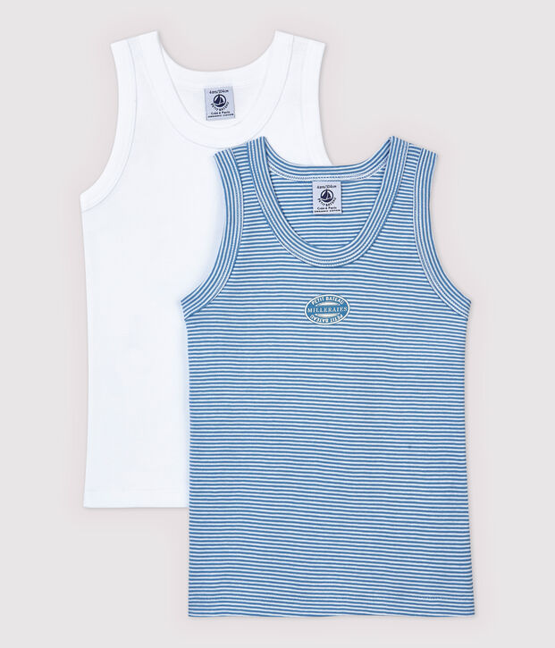 Lot de 2 d&eacute;bardeurs petit gar&ccedil;on en coton biologique multicouleur