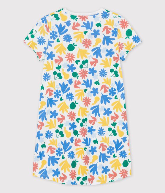 Chemise de nuit fruits petite fille en coton blanc MARSHMALLOW/blanc MULTICO