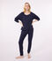 Pyjama uni en coton femme bleu SMOKING