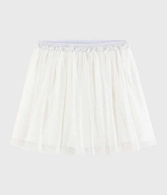 Jupe en tulle pailleté enfant fille blanc MARSHMALLOW/gris ARGENT