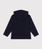 Sweatshirt zippé à capuche en cote enfant garçon bleu SMOKING