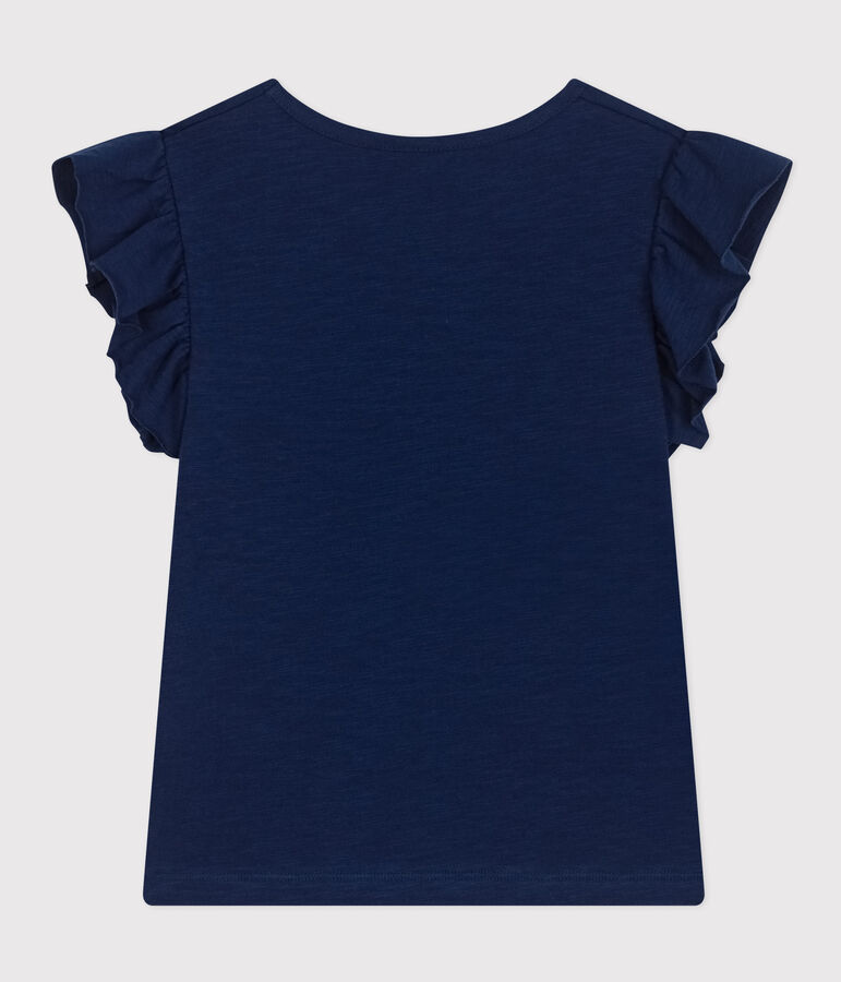 Tee-shirt en jersey flamm&eacute; enfant fille bleu MEDIEVAL