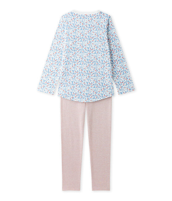 Pyjama fille à imprimé petites fleurs blanc LAIT/blanc MULTICO
