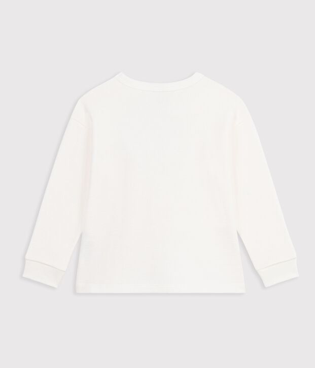 Tee-shirt enfant manches longues en coton uni blanc