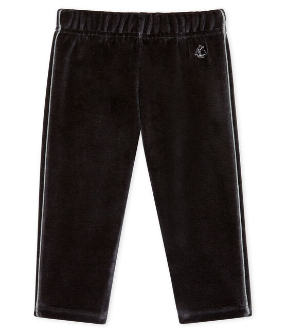 Pantalon bébé garçon en maille velours noir NOIR