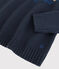 Pull laine et coton enfant garçon bleu SMOKING/blanc MULTICO