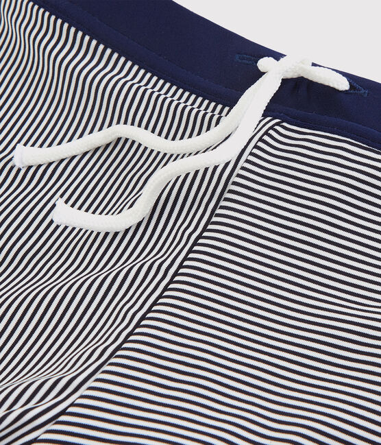 Maillot de bain enfant garçon bleu ABYSSE/blanc LAIT