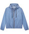 Coupe-vent imperméable mixte rayé milleraies bleu PERSE/blanc MARSHMALLOW