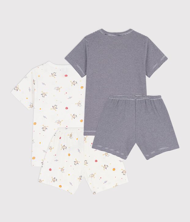 Lot de pyjamas shorts enfant en coton imprim&eacute; multicouleur