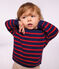 Pull marin b&eacute;b&eacute; en laine et coton &agrave; rayures bleu/rouge