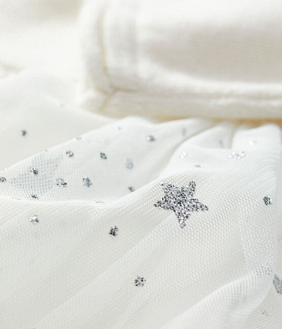 Robe en tricot bébé blanc MARSHMALLOW/gris ARGENT