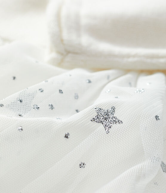 Robe en tricot bébé blanc MARSHMALLOW/gris ARGENT