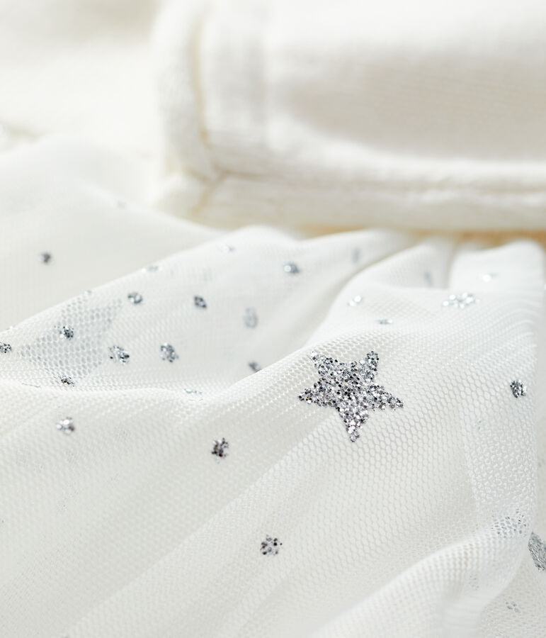 Robe en tricot b&eacute;b&eacute; blanc/gris