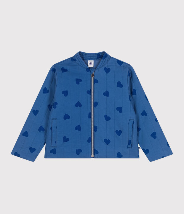 Veste enfant en coton c&oelig;urs bleu/bleu