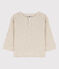 Tee-shirt manches longues bébé en maille côtelée beige MONTELIMAR CHINE
