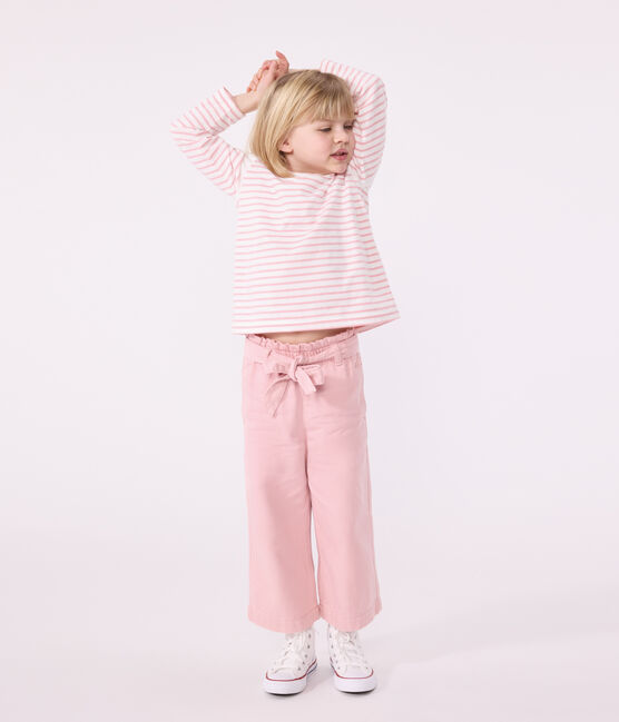 Pantalon enfant en mélange coton et lyocell. rose CHARME