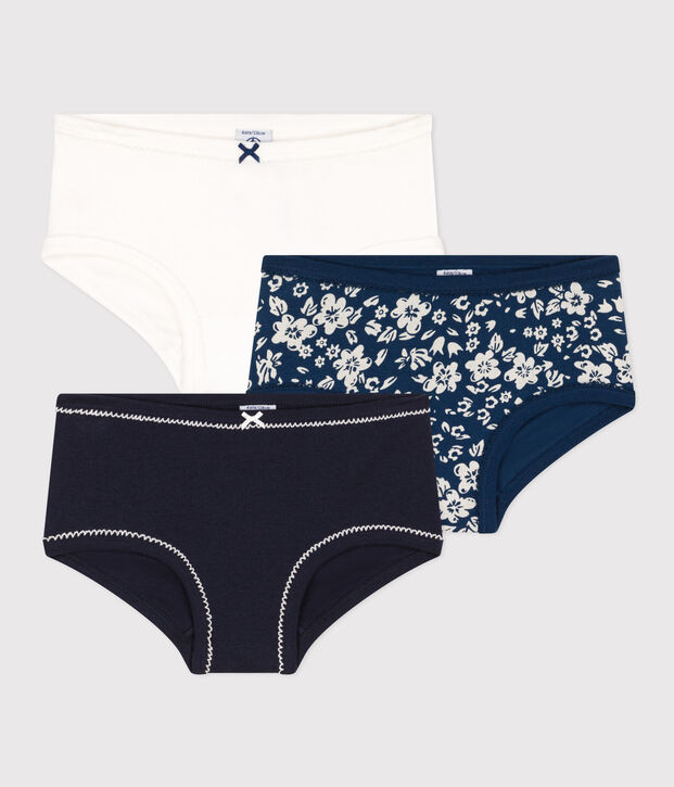 Lot de 3 culottes fleur en coton petite fille multicouleur