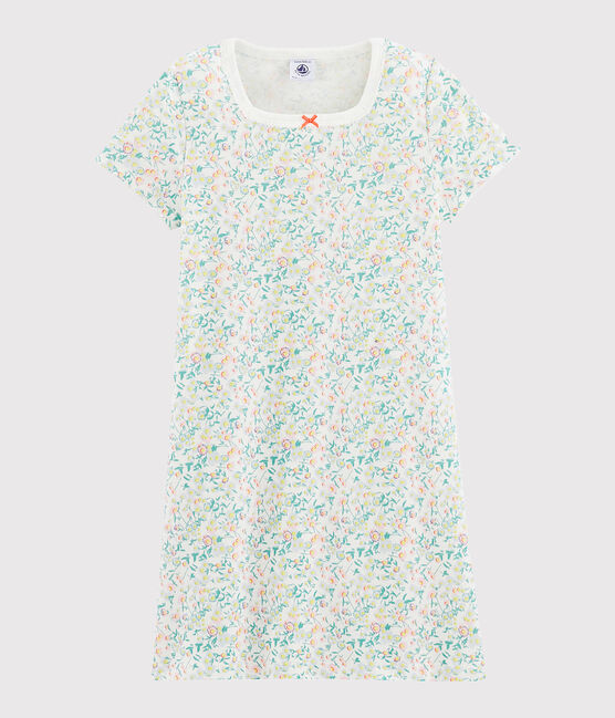 Chemise de nuit petite fille en côte blanc MARSHMALLOW/blanc MULTICO