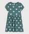 Robe manches courtes en coton bio enfant fille vert BRUT/blanc AVALANCHE