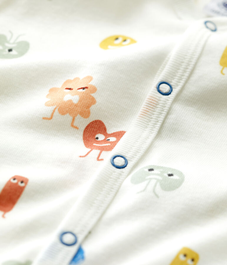 Dors-bien b&eacute;b&eacute; sans pieds en coton et Lyocell blanc MARSHMALLOW/blanc MULTICO